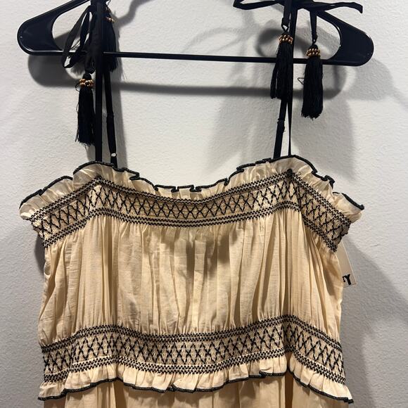 The Good Journey Light Beige and Black Maxi Dress with Stretch Top Sz L- NWT - Picture 3 of 11